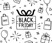 Coloriage El&eacute;ments et motifs Black Friday