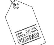Coloriage et dessins gratuit &Eacute;tiquette de r&eacute;duction du Black Friday facile à imprimer