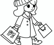 Coloriage et dessins gratuit Fille porte le bag au Black Friday à imprimer
