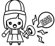 Coloriage et dessins gratuit Fillette en Black Friday à imprimer