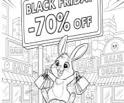 Coloriage Grande r&eacute;duction pendant le Black Friday de dessin anim&eacute;