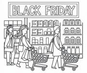 Coloriage Illustration des shoppings pendant le Black Friday