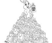 Coloriage Lapin heureux pendant le Black Friday