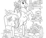Coloriage Licorne heureux pendant le Black Friday