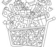 Coloriage Panier d'achat d&eacute;bordant