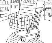 Coloriage Panier d'achat en solde pour le Black Friday
