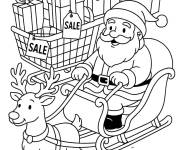 Coloriage P&egrave;re No&euml;l en shopping pour le Black Friday
