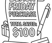 Coloriage Re&ccedil;u d'achat du Black Friday