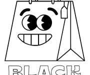 Coloriage Sac de Black Friday style cartoon
