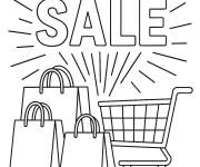 Coloriage Sacs et chariots Black Friday