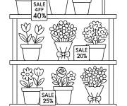 Coloriage Soldes de fleurs au Black Friday