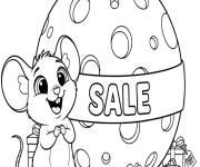 Coloriage Souris et fromage pendant le Black Friday