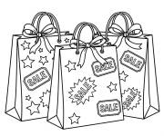 Coloriage Trois sacs de courses du Black Friday