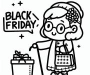 Coloriage Veille femme au Black Friday