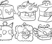 Coloriage Collection des fruits du jeu Blox Fruits