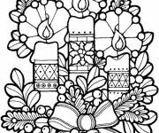 Coloriage et dessins gratuit Bougies de Noel à imprimer