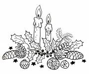 Coloriage et dessins gratuit Bougies décoratives de Noël à imprimer