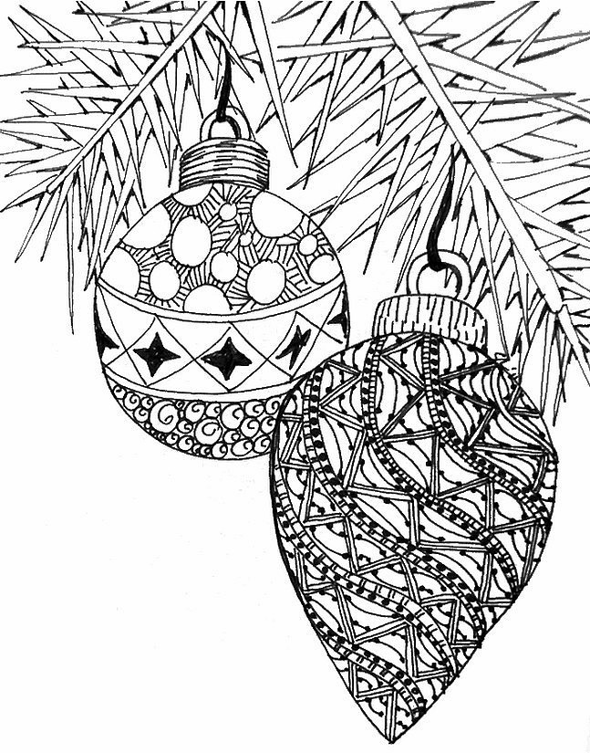 Coloriage Boules De Noel Adulte Dessin Gratuit à Imprimer