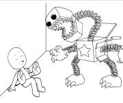 Coloriage Boxy Boo avec l'enfant