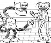 Coloriage Boxy Boo et Huggy Wuggy