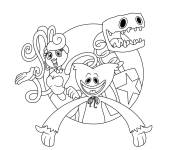 Coloriage Boxy Boo, Mommy Long Legs et Huggy Wuggy Poppy Playtime