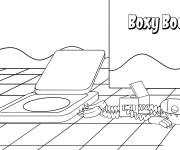 Coloriage Boxy Boo se repose sur un carreau