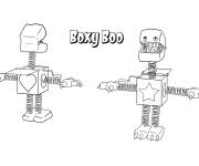 Coloriage Boxy Boo vue de face et de derri&egrave;re