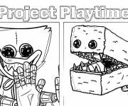 Coloriage Huggy Wuggy et Boxy Boo chasseur de Project Playtime