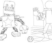 Coloriage Le robot Boxy Boo et sa proie
