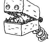 Coloriage T&ecirc;te Boxy Boo simple
