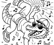 Coloriage Bombardino Crocodilo en breakdanse