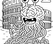 Coloriage Brainrot spaghetti monstre