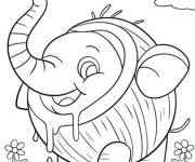 Coloriage Cocofanto Elefanto pour maternelle