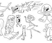 Coloriage Collection des personnages de Brainrot italiens