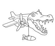 Coloriage et dessins gratuit Colorie Bombardiro Crocodillo à imprimer