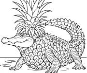Coloriage Crocodillo Ananasinno