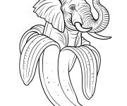 Coloriage Elephantuchi Bananuchi