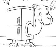 Coloriage Frigo Camelo dans le d&eacute;sert