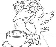 Coloriage Frulli Frulla buvant du caf&eacute;