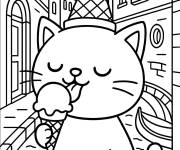 Coloriage Gelato Gatto avec de la glace
