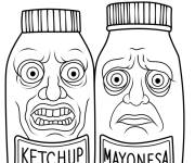 Coloriage Ketchup et Mayonesa