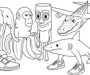 Coloriage Les Brainrots italiens pour enfants