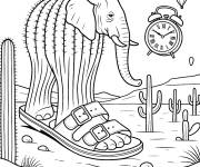 Coloriage Liril&igrave; Laril&agrave; dans le desert
