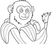 Coloriage Makakini Bananini &agrave; motif en bananes