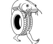 Coloriage Poisson Brainrot
