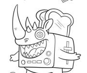 Coloriage Rhino Toasterino pour maternelle