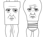Coloriage Stekerito et Bulbondito Brain Rot