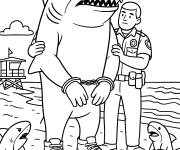 Coloriage Tralalero Tralala et le policier