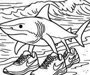 Coloriage Tralalero Tralala sur la plage