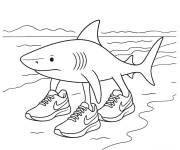 Coloriage Tralalero Tralala sur les vagues